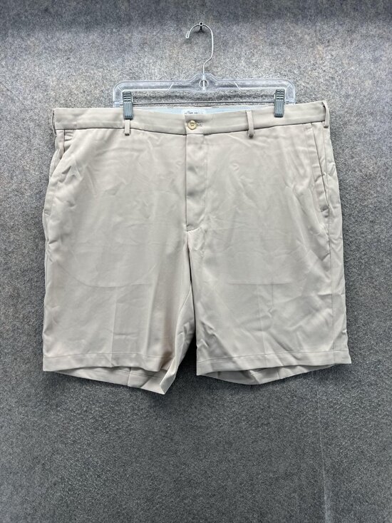 Peter Millar Other - Peter Millar Shorts Mens 40 Beige Chino Flat Front Casual Polyester Golf Pockets